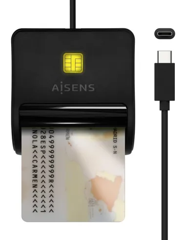 Aisens ASCR-SN03C-BK Lector de Tarjeta DNIe Negro