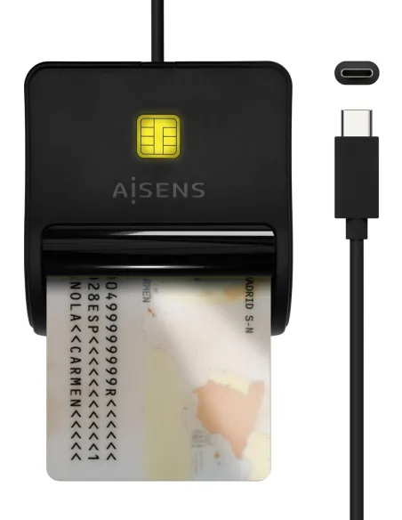 Aisens ASCR-SN03C-BK Lector de Tarjeta DNIe Negro
