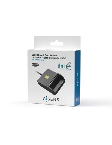Aisens ASCR-SN03C-BK Lector de Tarjeta DNIe Negro