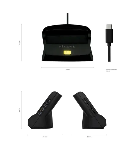 Aisens ASCR-SN04CSD-BK Lector de Tarjeta DNIe Negro