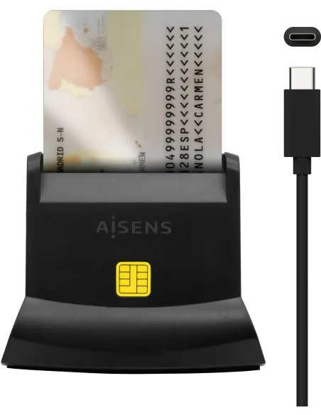 Aisens ASCR-SN04CSD-BK Lector de Tarjeta DNIe Negro