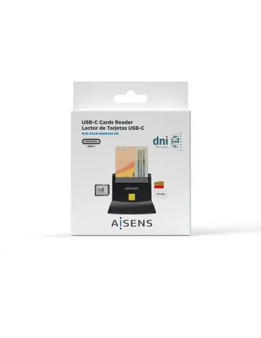 Aisens ASCR-SN04CSD-BK Lector de Tarjeta DNIe Negro