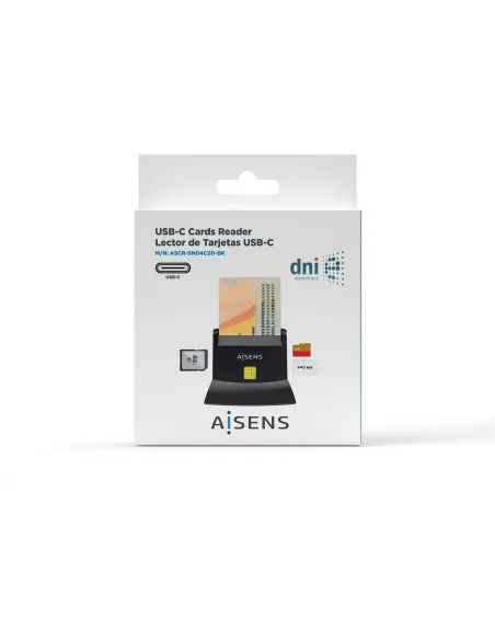 Aisens ASCR-SN04CSD-BK Lector de Tarjeta DNIe Negro