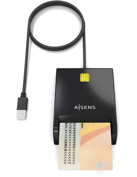 Aisens ASCR-SN06-BK Lector de Tarjeta DNIe Negro