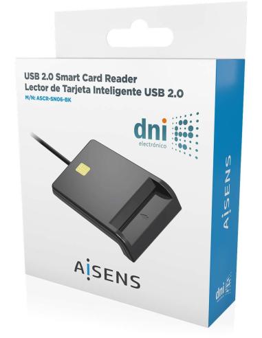 Aisens ASCR-SN06-BK Lector de Tarjeta DNIe Negro