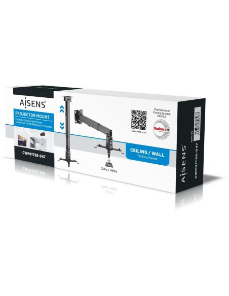 Aisens CWP01TSE-047 Soporte de Techo/Pared para Proyector Máx. 20Kg Negro