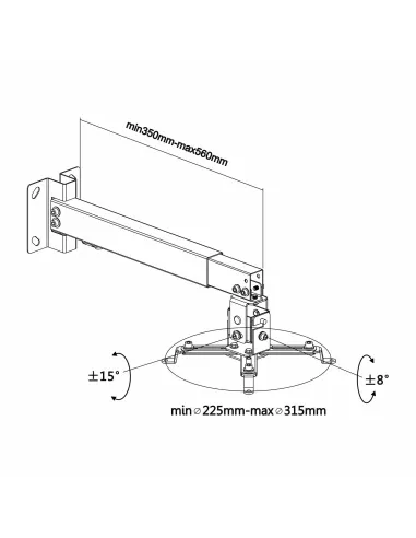 Aisens CWP01TSE-049 Soporte de Techo/Pared para Proyector Máx. 20kg Blanco