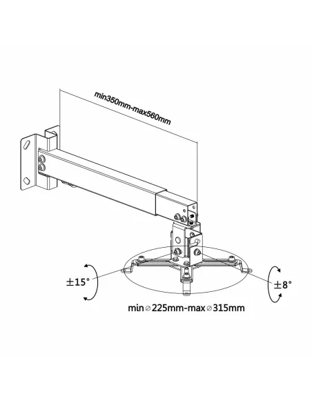 Aisens CWP01TSE-049 Soporte de Techo/Pared para Proyector Máx. 20kg Blanco