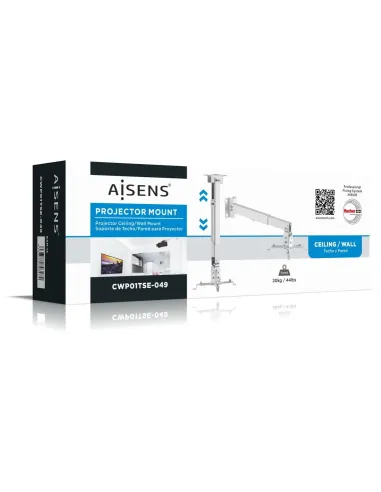 Aisens CWP01TSE-049 Soporte de Techo/Pared para Proyector Máx. 20kg Blanco