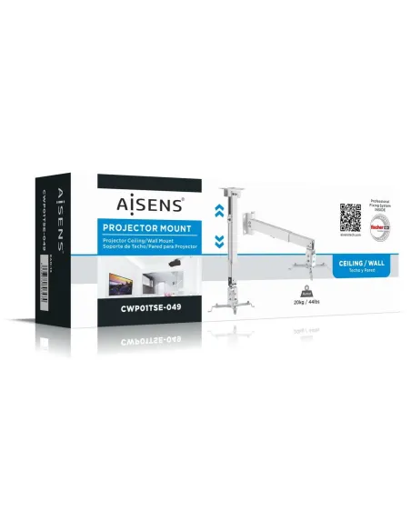 Aisens CWP01TSE-049 Soporte de Techo/Pared para Proyector Máx. 20kg Blanco