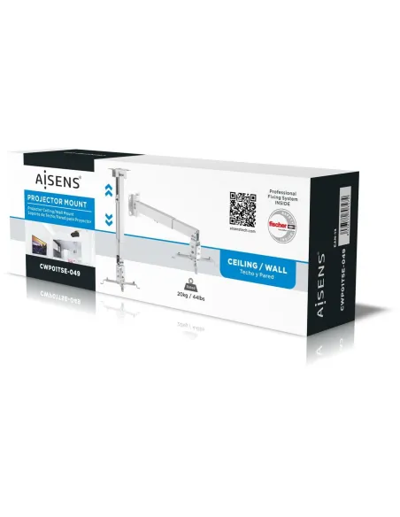 Aisens CWP01TSE-049 Soporte de Techo/Pared para Proyector Máx. 20kg Blanco