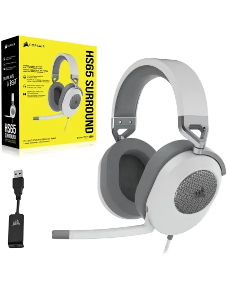 Corsair HS65 Surround Auriculares Gaming Multiplataforma 7.1 Blancos