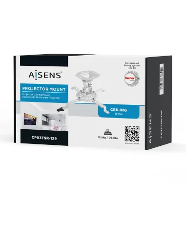 Aisens CP03TSR-129 Soporte de Techo para Proyector Ajustable VESA 320x320 Máx. 13.5Kg Blanco