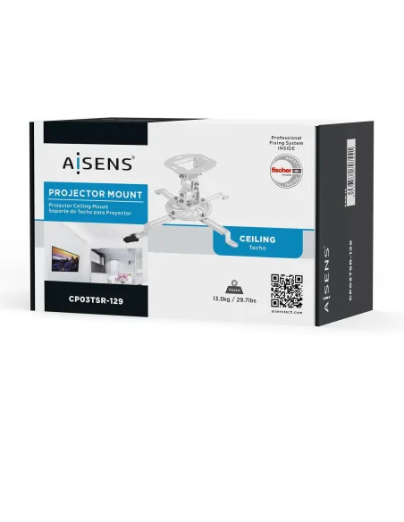 Aisens CP03TSR-129 Soporte de Techo para Proyector Ajustable VESA 320x320 Máx. 13.5Kg Blanco
