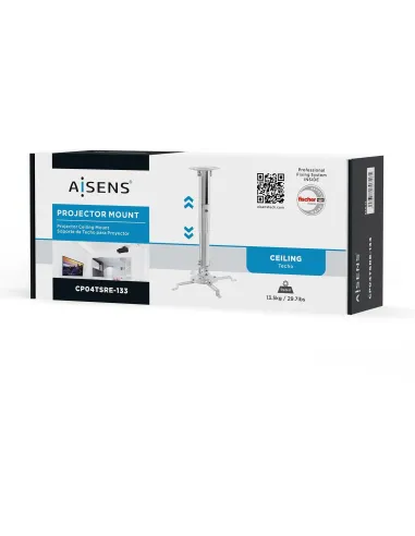 Aisens CP04TSRE-133 Soporte de Techo Ajustable para Proyector VESA 320x320 Max. 13.5kg Blanco