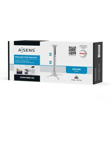 Aisens CP04TSRE-133 Soporte de Techo Ajustable para Proyector VESA 320x320 Max. 13.5kg Blanco