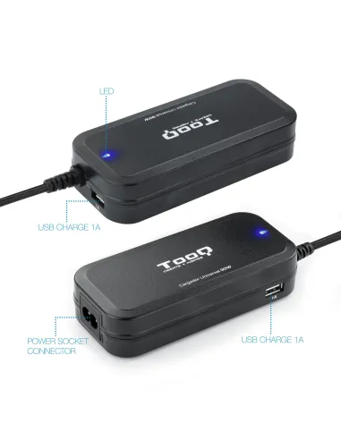 TooQ TQLC-90BS02AT Cargador para Portátil Universal 90W Negro