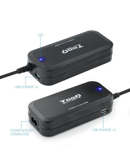 TooQ TQLC-90BS02AT Cargador para Portátil Universal 90W Negro