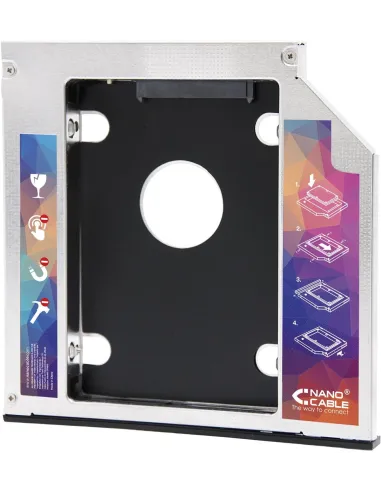Nanocable 10.99.0101 Adaptador Disco Duro de 7/9,5 mm 2,5" Negro