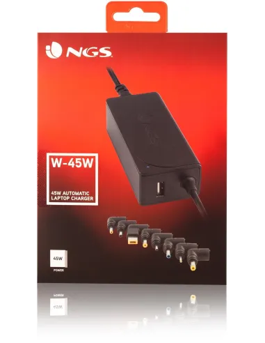 NGS W-45W Cargador Universal para Portátil 90W Negro
