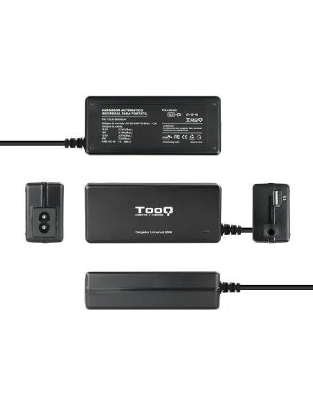 TooQ TQLC65BS02AT Cargador Universal para Portátil 65 W Negro