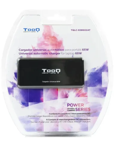 TooQ TQLC65BS02AT Cargador Universal para Portátil 65 W Negro