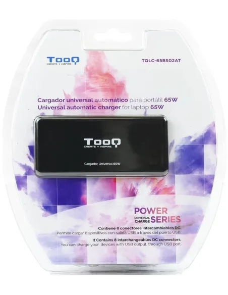 TooQ TQLC65BS02AT Cargador Universal para Portátil 65 W Negro
