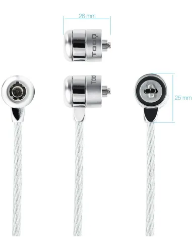 TooQ TQCLKC0025 Cable de Seguridad con Llave para Portátiles 1.5m Gris