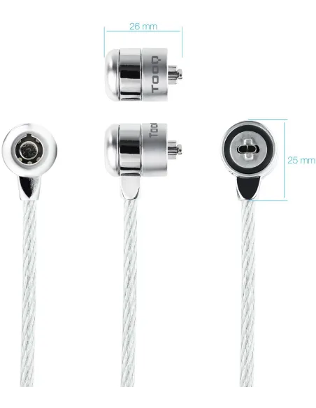 TooQ TQCLKC0025 Cable de Seguridad con Llave para Portátiles 1.5m Gris