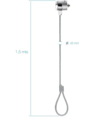 TooQ TQCLKC0025 Cable de Seguridad con Llave para Portátiles 1.5m Gris