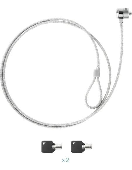TooQ TQCLKC0025 Cable de Seguridad con Llave para Portátiles 1.5m Gris