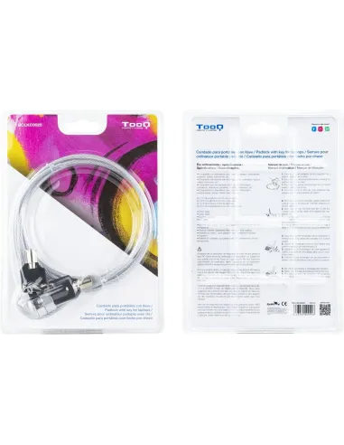 TooQ TQCLKC0025 Cable de Seguridad con Llave para Portátiles 1.5m Gris