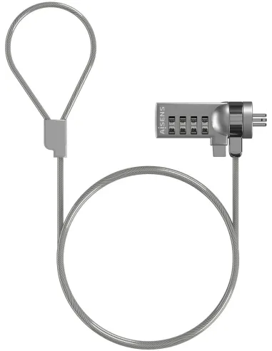 Aisens ASLK-D40N01-SL Cable de Seguridad con Cerradura de Combinacion para Portatil 1.5m Gris