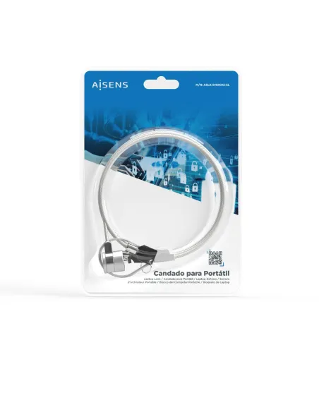 Aisens ASLK-D40K02-SL Cable de Seguridad para Portátiles 1.5m Gris