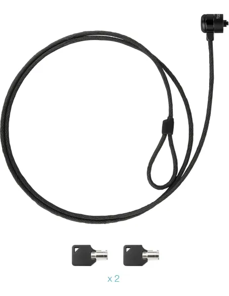 TooQ TQCLKC0025-G Cable de Seguridad con Llave para Portátiles 1.5m Negro