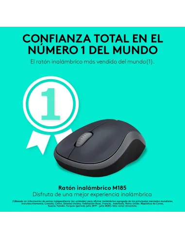 Logitech 910-002235 M185 Ratón Inalámbrico 1000DPI Negro