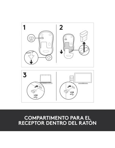 Logitech 910-002235 M185 Ratón Inalámbrico 1000DPI Negro