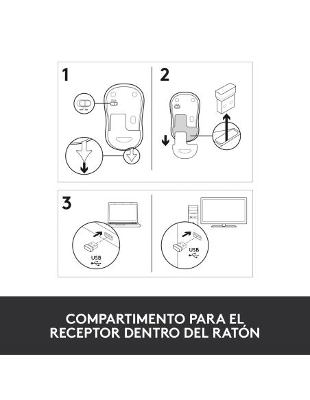 Logitech 910-002235 M185 Ratón Inalámbrico 1000DPI Negro