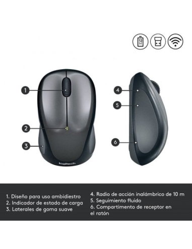 Logitech M235 Ratón Inalámbrico 1000DPI