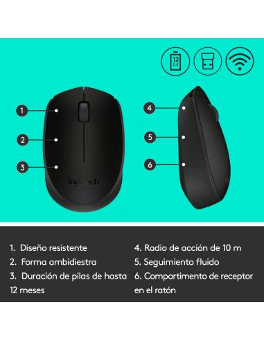Logitech M171 Ratón Inalámbrico Negro