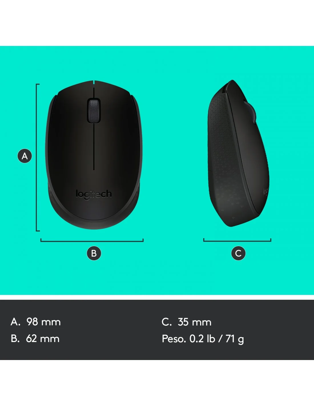 Logitech M171 Ratón Inalámbrico Negro