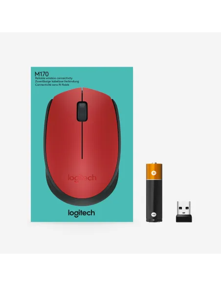 Logitech M171 Ratón Inalámbrico Rojo