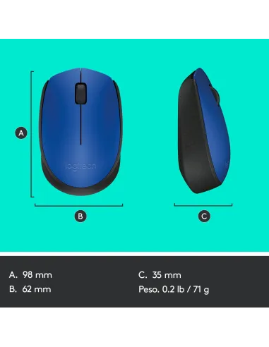 Logitech M171 Ratón Inalámbrico Azul