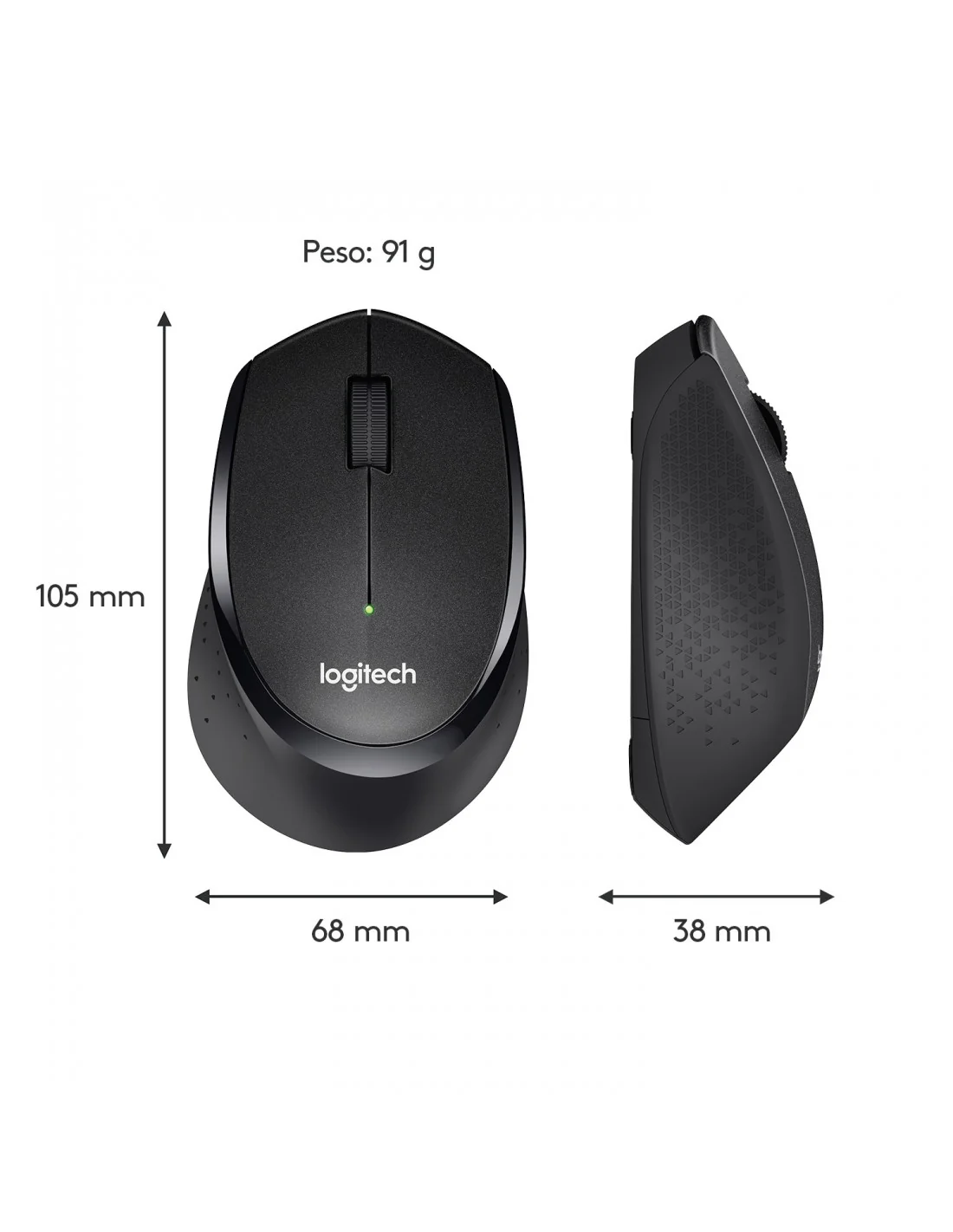 Logitech M330 Silent Plus Ratón Inalámbrico Negro 1000DPI