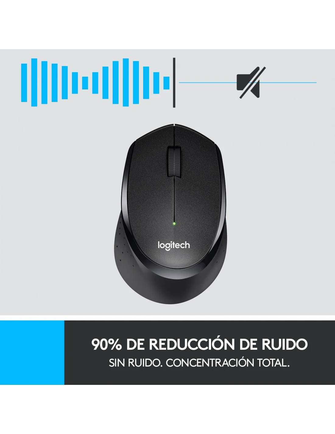 Logitech M330 Silent Plus Ratón Inalámbrico Negro 1000DPI