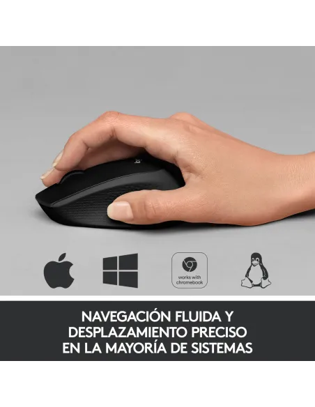 Logitech M330 Silent Plus Ratón Inalámbrico Negro 1000DPI