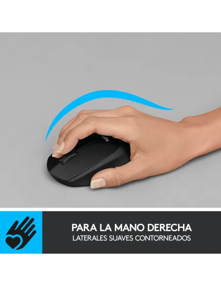 Logitech M330 Silent Plus Ratón Inalámbrico Negro 1000DPI