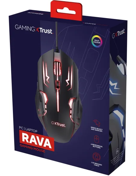 Trust GXT 108 Rava Ratón Gaming 2000DPI Negro