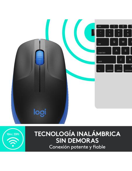 Logitech 910-005907 M190 Ratón Inalámbrico 1000 DPI Azul