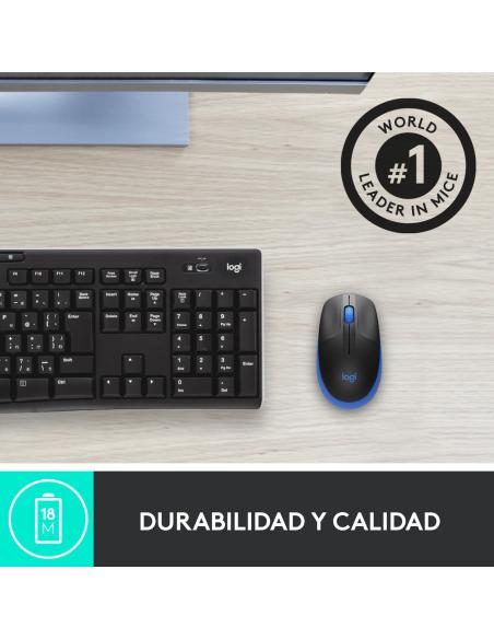 Logitech 910-005907 M190 Ratón Inalámbrico 1000 DPI Azul